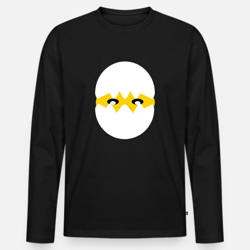 Schlüpfendes Küken - Männer Premium Bio Langarmshirt - Schwarz