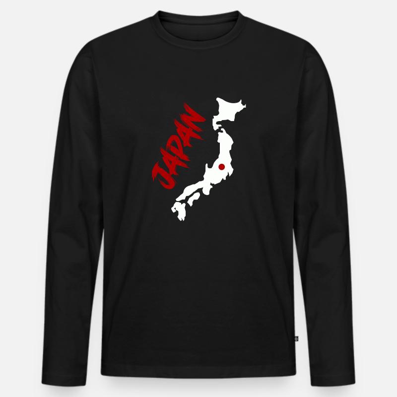 japan - Männer Premium Bio Langarmshirt - Schwarz