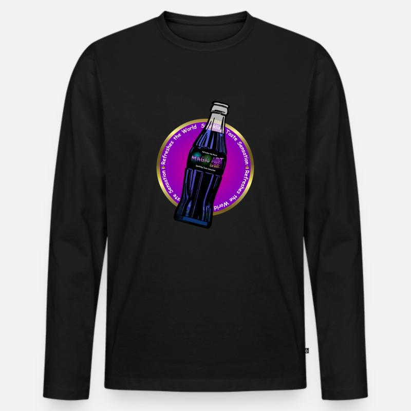 Magic Art Drink - Männer Premium Bio Langarmshirt - Schwarz