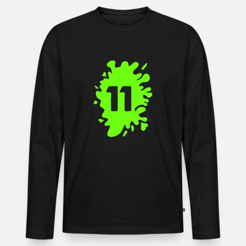 klecks 11 - Männer Premium Bio Langarmshirt - Schwarz