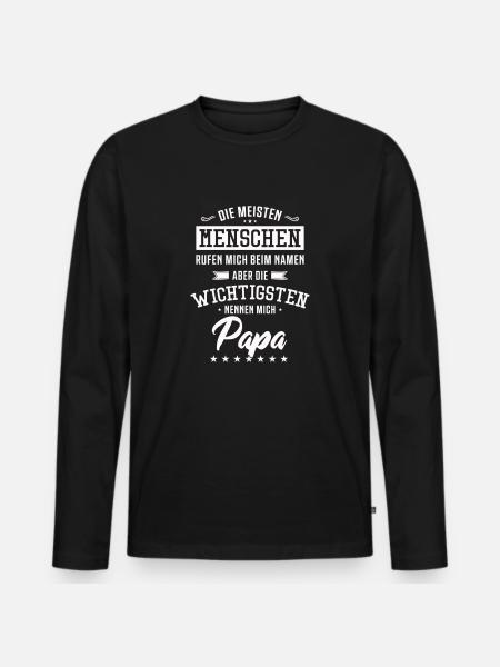 Papa Saying - Men's Premium Organic Long Sleeve Shirt - black