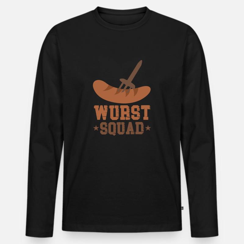 Wurst squad - Männer Premium Bio Langarmshirt - Schwarz