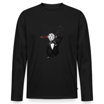 Smoking kills - T-shirt manches longues Premium bio Homme - noir - Devant - Nico (187cm)
