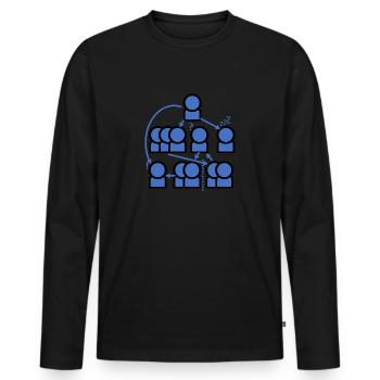 Crazy organization chart - all right? - Men's Premium Organic Long Sleeve Shirt - black - Front - Nico (187cm)