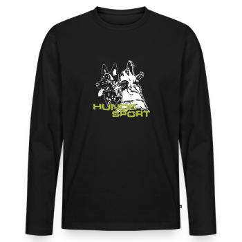 Hundesport - Männer Premium Bio Langarmshirt - Schwarz - Vorne - Nico (187cm)