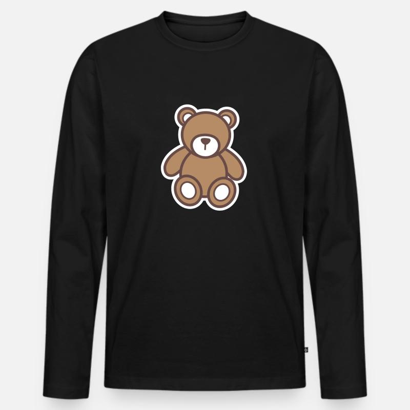 Teddy Bär - Männer Premium Bio Langarmshirt - Schwarz
