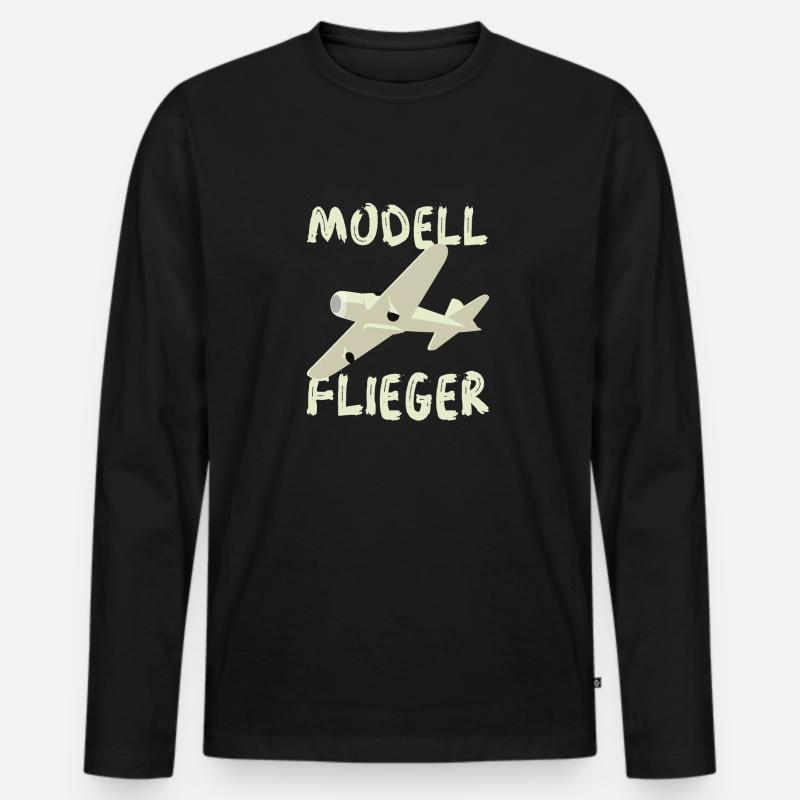 Modellflieger - Männer Premium Bio Langarmshirt - Schwarz