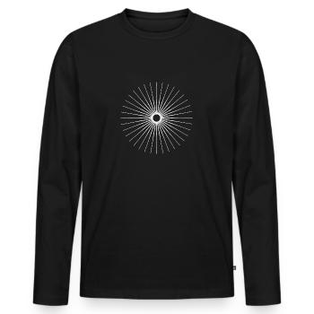 Sonne - Männer Premium Bio Langarmshirt - Schwarz - Vorne - Nico (187cm)
