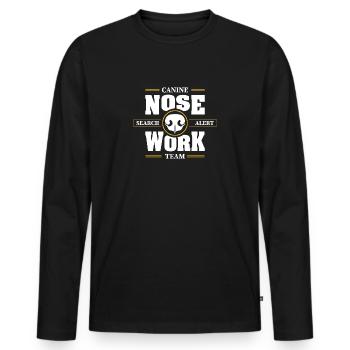 NOSE WORK Team Search Dog Nose Work Dogs Dog - Men's Premium Organic Long Sleeve Shirt - black - Front - Nico (187cm)