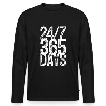 WORKAHOLIC 24/7 WORKHORSE HAMSTER WHEEL - Men's Premium Organic Long Sleeve Shirt - black - Front - Nico (187cm)