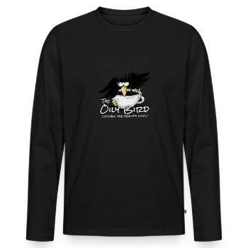 Oily Bird Catches The Healthy Fats OlivenÖl Kaffee - Männer Premium Bio Langarmshirt - Schwarz - Vorne - Nico (187cm)