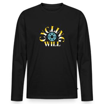 Cycling will - Men's Premium Organic Long Sleeve Shirt - black - Front - Nico (187cm)