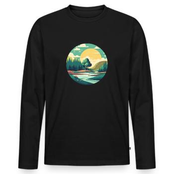 Landscape - Men's Premium Organic Long Sleeve Shirt - black - Front - Nico (187cm)