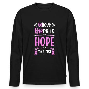 Breast Cancer Fight Skin Cancer - Men's Premium Organic Long Sleeve Shirt - black - Front - Nico (187cm)