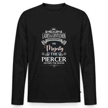 Douleur du perceur - T-shirt manches longues Premium bio Homme - noir - Devant - Nico (187cm)