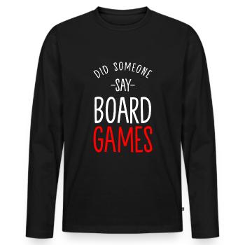 Board Game Board Game Board Game - Men's Premium Organic Long Sleeve Shirt - black - Front - Nico (187cm)