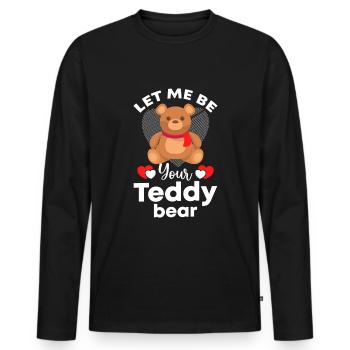 Bear Protector - Men's Premium Organic Long Sleeve Shirt - black - Front - Nico (187cm)