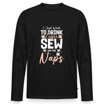 Tailleur Lingerie Tailleur - T-shirt manches longues Premium bio Homme - noir - Devant - Nico (187cm)