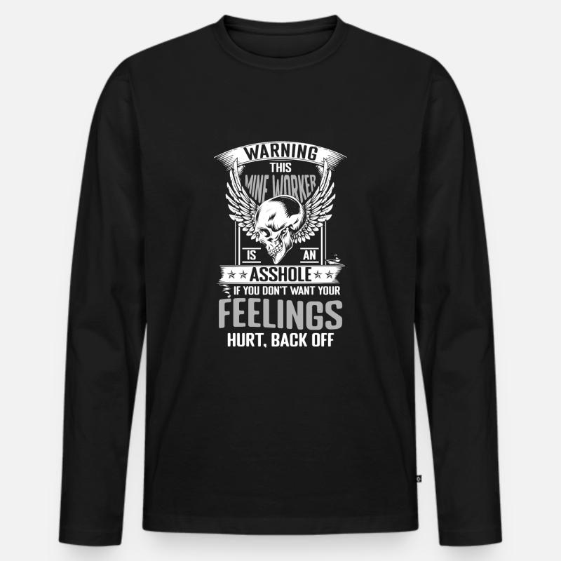 Bergbau Kumpel - Männer Premium Bio Langarmshirt - Schwarz