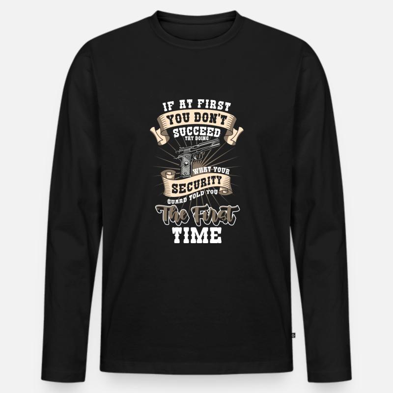 Security guard work - Men's Premium Organic Long Sleeve Shirt - black