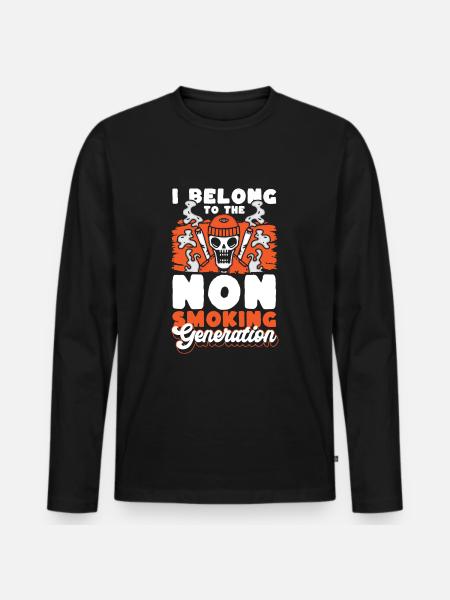 Nichtraucher Rauchfrei Sucht - Männer Premium Bio Langarmshirt - Schwarz