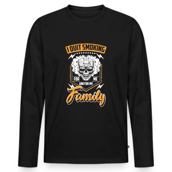 Zigarette Disziplin - Männer Premium Bio Langarmshirt - Schwarz - Vorne - Nico (187cm)