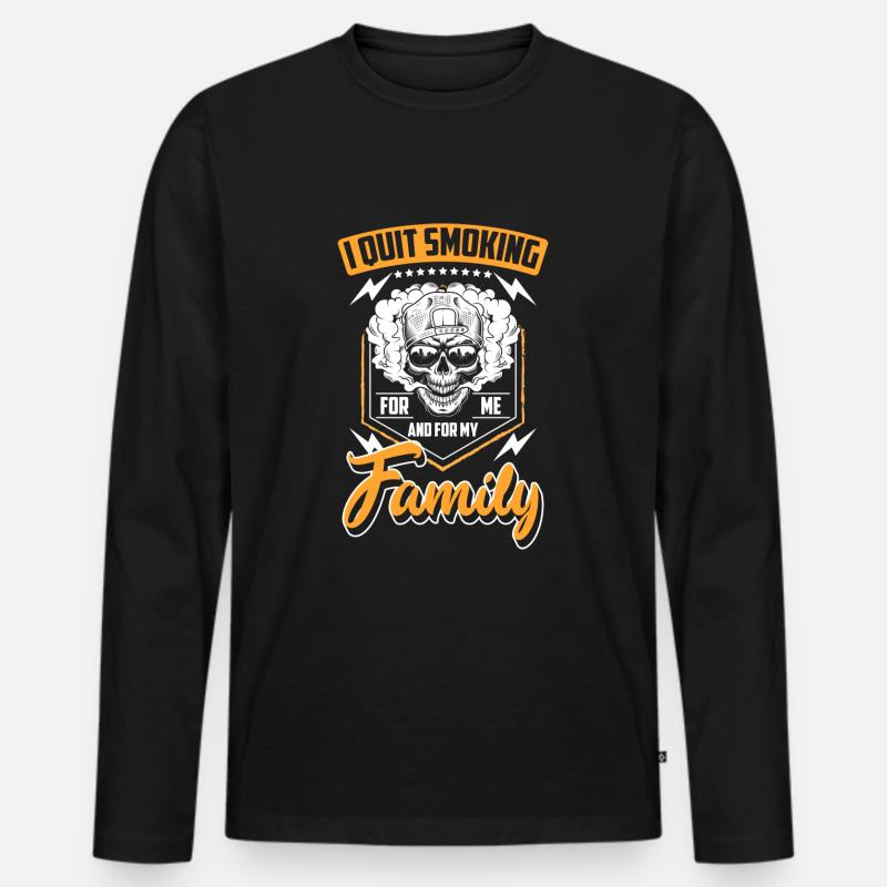 Zigarette Disziplin - Männer Premium Bio Langarmshirt - Schwarz