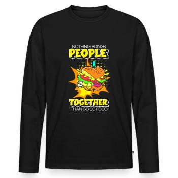 Comic Comics Fangirl - Men's Premium Organic Long Sleeve Shirt - black - Front - Nico (187cm)