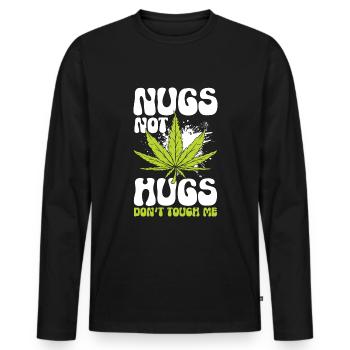 Ne touchez pas à mon problème de provocation - T-shirt manches longues Premium bio Homme - noir - Devant - Nico (187cm)