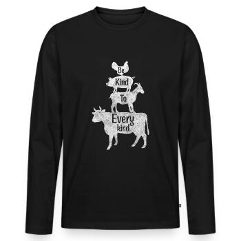 Animal Welfare Vegan Animal Shelter - Men's Premium Organic Long Sleeve Shirt - black - Front - Nico (187cm)