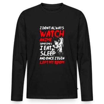 Cosplay Senpai Comic Nerd - T-shirt manches longues Premium bio Homme - noir - Devant - Nico (187cm)
