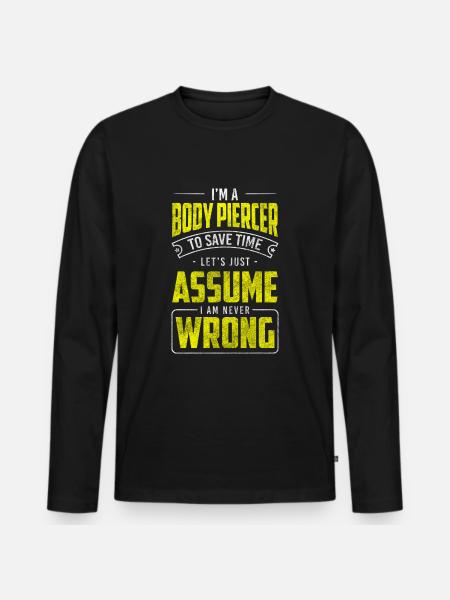 Artist Art Piercing Studio Plug - Men's Premium Organic Long Sleeve Shirt - black