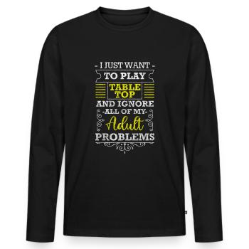 Tabletop Geek Winner Strategy - Men's Premium Organic Long Sleeve Shirt - black - Front - Nico (187cm)