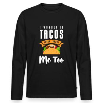 Burrito mexicain affamé - T-shirt manches longues Premium bio Homme - noir - Devant - Nico (187cm)