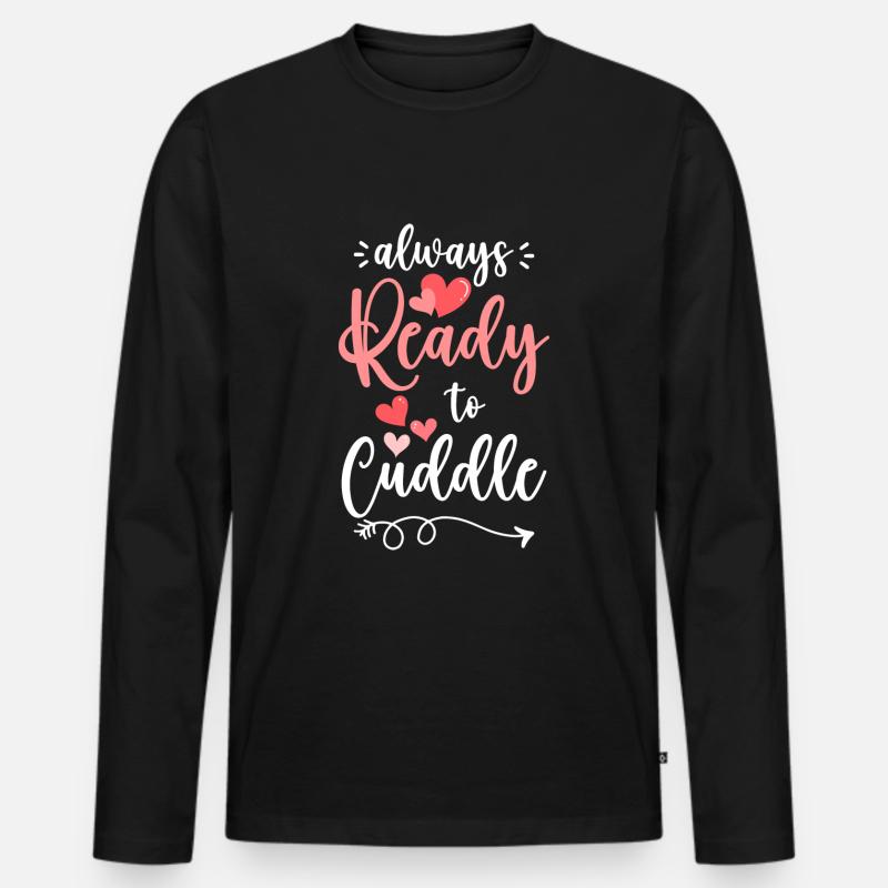 Kuscheln Teddybär Partner Kinder - Männer Premium Bio Langarmshirt - Schwarz