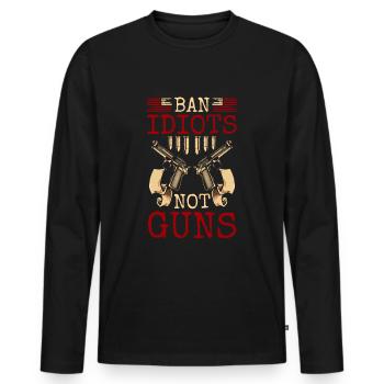 Waffe Munition Zielscheibe Sportschütze - Männer Premium Bio Langarmshirt - Schwarz - Vorne - Nico (187cm)