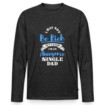 Parent Pride - Men's Premium Organic Long Sleeve Shirt - heather anthracite - Front - Nico (187cm)