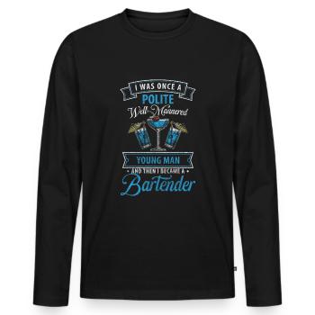 Bar Disko Shaker Trinkgeld - Männer Premium Bio Langarmshirt - Schwarz - Vorne - Nico (187cm)