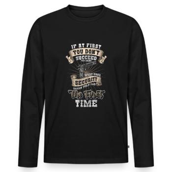 Security Protection Cynics - Men's Premium Organic Long Sleeve Shirt - black - Front - Nico (187cm)