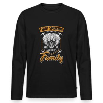 Sucht Kippe Disziplin Glimmstengel - Männer Premium Bio Langarmshirt - Schwarz - Vorne - Nico (187cm)