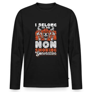 Quitting Discipline - Men's Premium Organic Long Sleeve Shirt - black - Front - Nico (187cm)