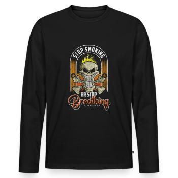 Quitting Winner Healthy Goal - Men's Premium Organic Long Sleeve Shirt - black - Front - Nico (187cm)