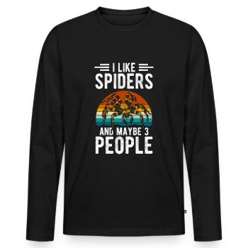 Spider Crawling Tarantula Bite - Men's Premium Organic Long Sleeve Shirt - black - Front - Nico (187cm)