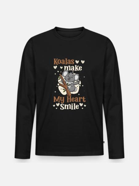 Eucalyptus Animal Fur Tree - Men's Premium Organic Long Sleeve Shirt - black