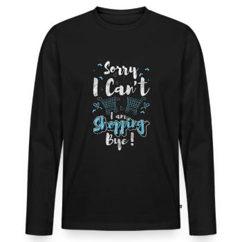 Shopping Purchase Gift Pouch - Men's Premium Organic Long Sleeve Shirt - black - Front - Nico (187cm)
