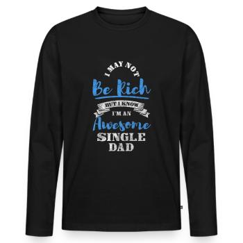 Sarcasme sur la responsabilité monoparentale - T-shirt manches longues Premium bio Homme - noir - Devant - Nico (187cm)