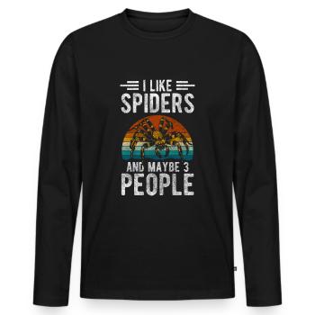 Araignées Arachnide Tarentule Insecte - T-shirt manches longues Premium bio Homme - noir - Devant - Nico (187cm)