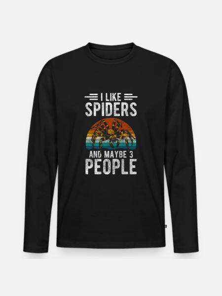 Spiders Arachnid Tarantula Insect - Men's Premium Organic Long Sleeve Shirt - black