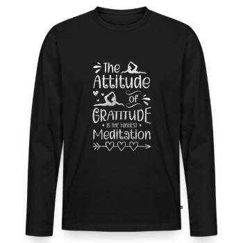 Meditate Relaxation Namaste Tao - Men's Premium Organic Long Sleeve Shirt - black - Front - Nico (187cm)