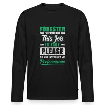 Forestry Worker Forestry Company Protector - Men's Premium Organic Long Sleeve Shirt - black - Front - Nico (187cm)